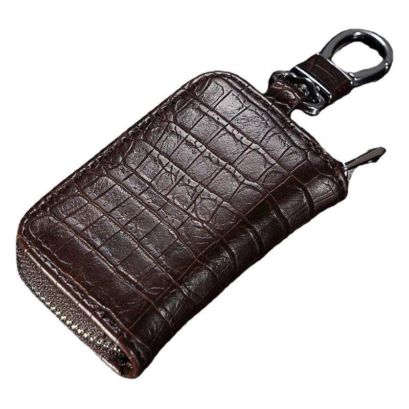Nuevos hombres de cocodrilo patrón coche clave caso europeo y americano estilo de negocios cremallera llavero cintura colgando clave caso