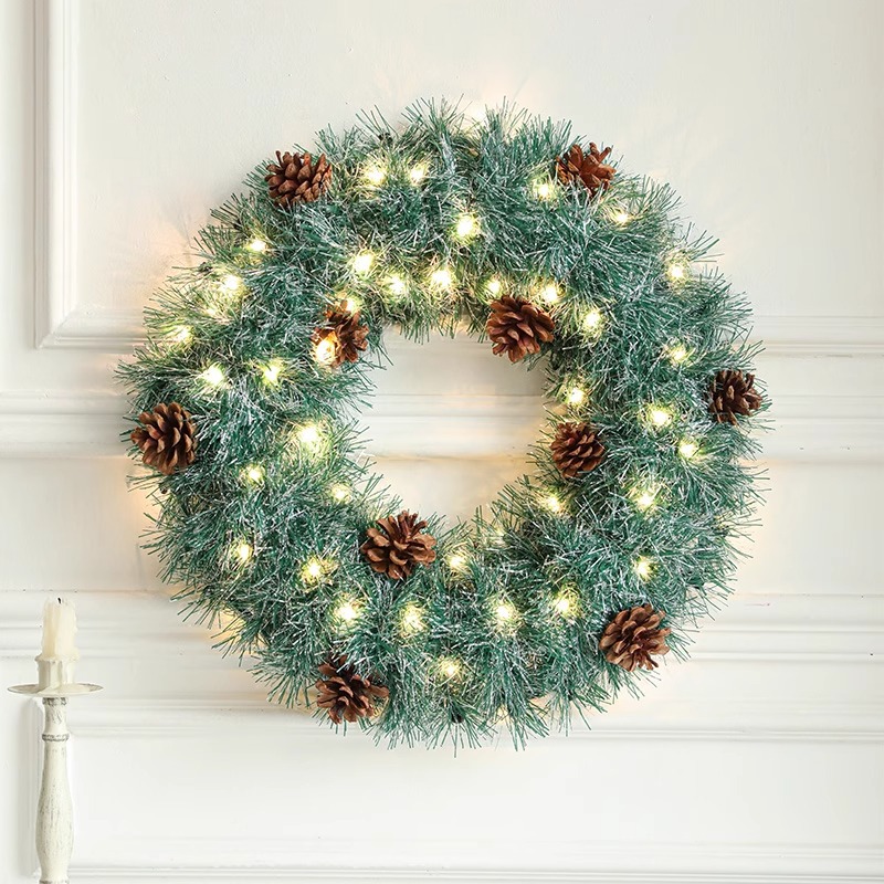 Gangheng Christmas Guirnalda Colgante de puerta 45CM Bola de Navidad roja Decoración de puerta y ventana Decoración de guirnalda Decoración de escena Decoración de puerta