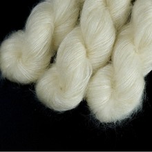 茹丝特级白厂丝真丝马海毛手染线白胚毛线专用线胚手染线材