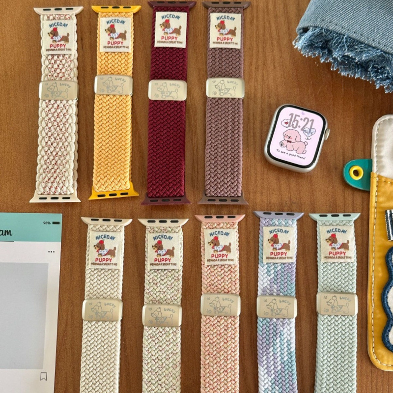 Dachshund Dog Woven Magnetic Watch Strap Suitable for Apple S10 Watch S11Iwatch9 New Model Applewatch8Se Dachshund Dog Woven Magnetic Watch Strap Suitable for Apple S10 Watch S11Iwatch9 New Model Applewatch8Se