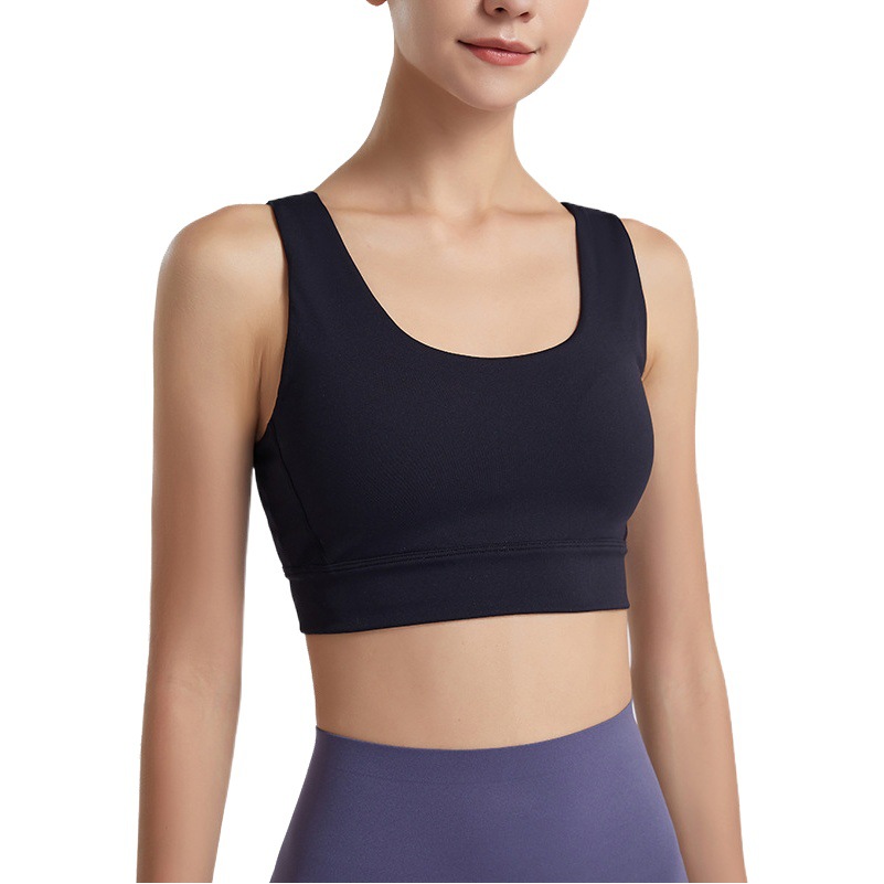 2024 nueva Europa y América nude yoga ropa interior deportiva de las mujeres Cruz volver fitness desgaste exterior a prueba de golpes empuja hacia arriba el sujetador