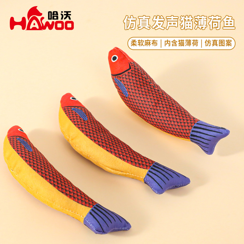 Juguete de gato de pez de menta de gato de simulación