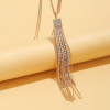 Korean Edition Autumn and winter personality fashion temperament Claw chain tassels crystal Versatile Clothes & Accessories have more cash than can be accounted for Necklace sweater chain wholesale