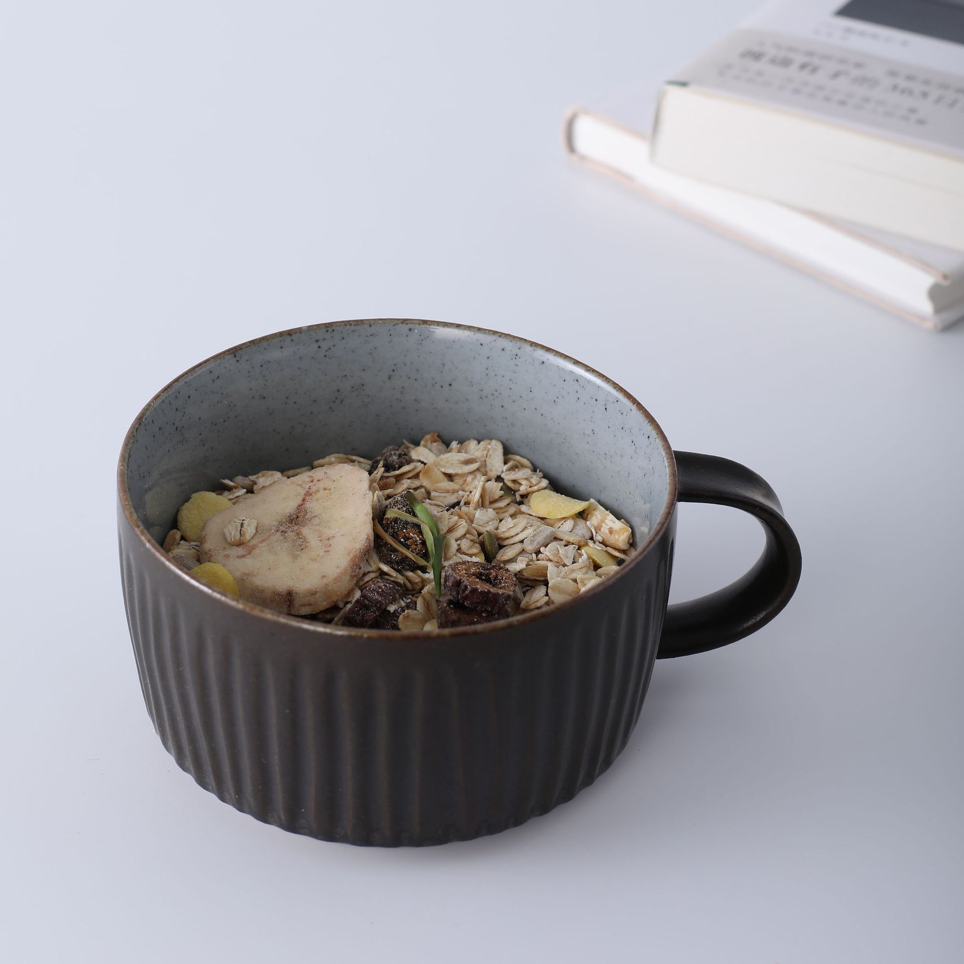 Taza de café simple con rascado de mano, taza de té de avena para el desayuno, taza de cerámica de gran capacidad, taza de agua de alto valor facial