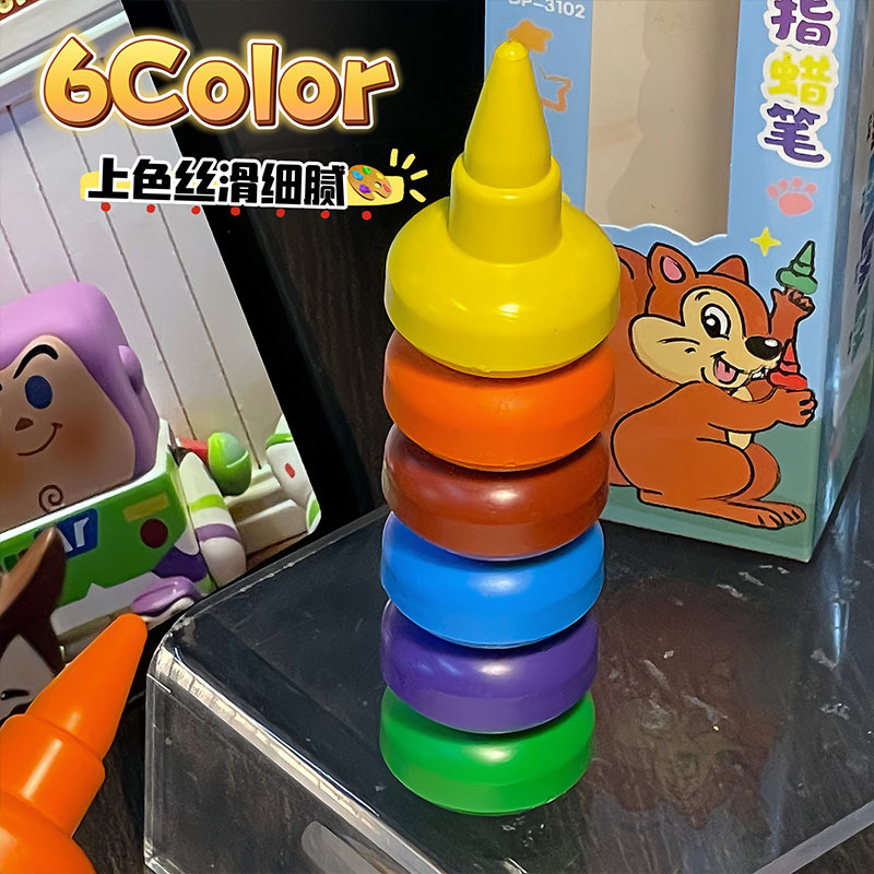 Juego de Crayones de Dedo para Niños Plástico No Mancha las Manos para Jardín de Infantes