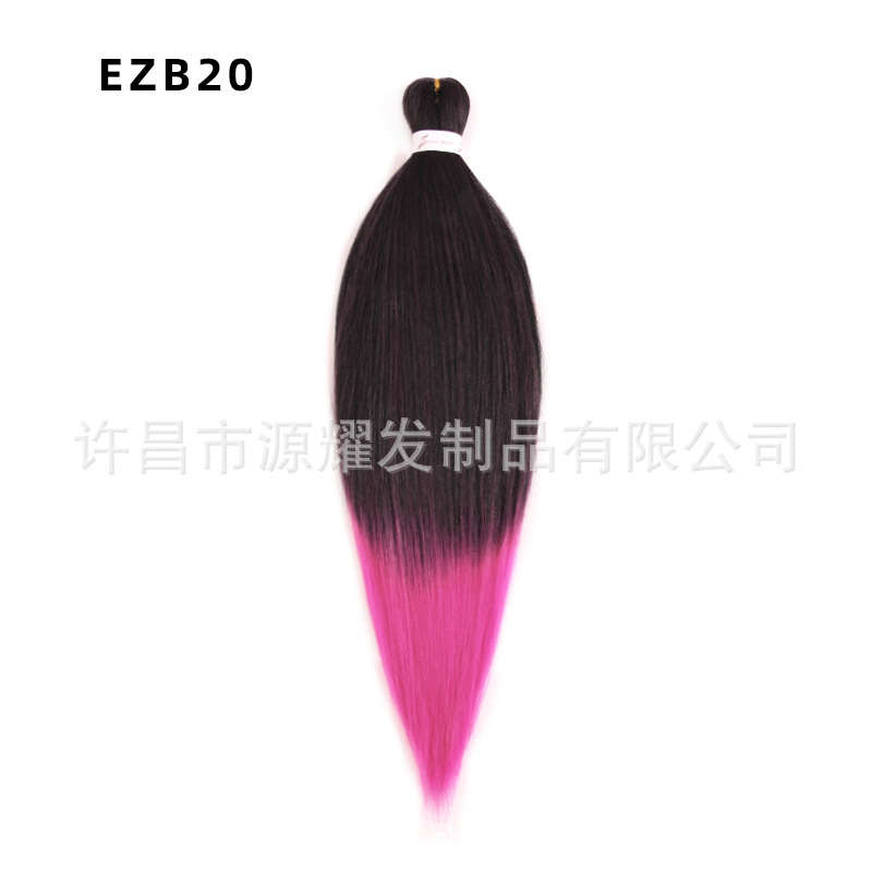Peluca EZ cabello esponjoso y suave de fibra química trenza grande 26 pulgadas 90g pvc bicolor retardante de llama seda de baja temperatura trenza grande