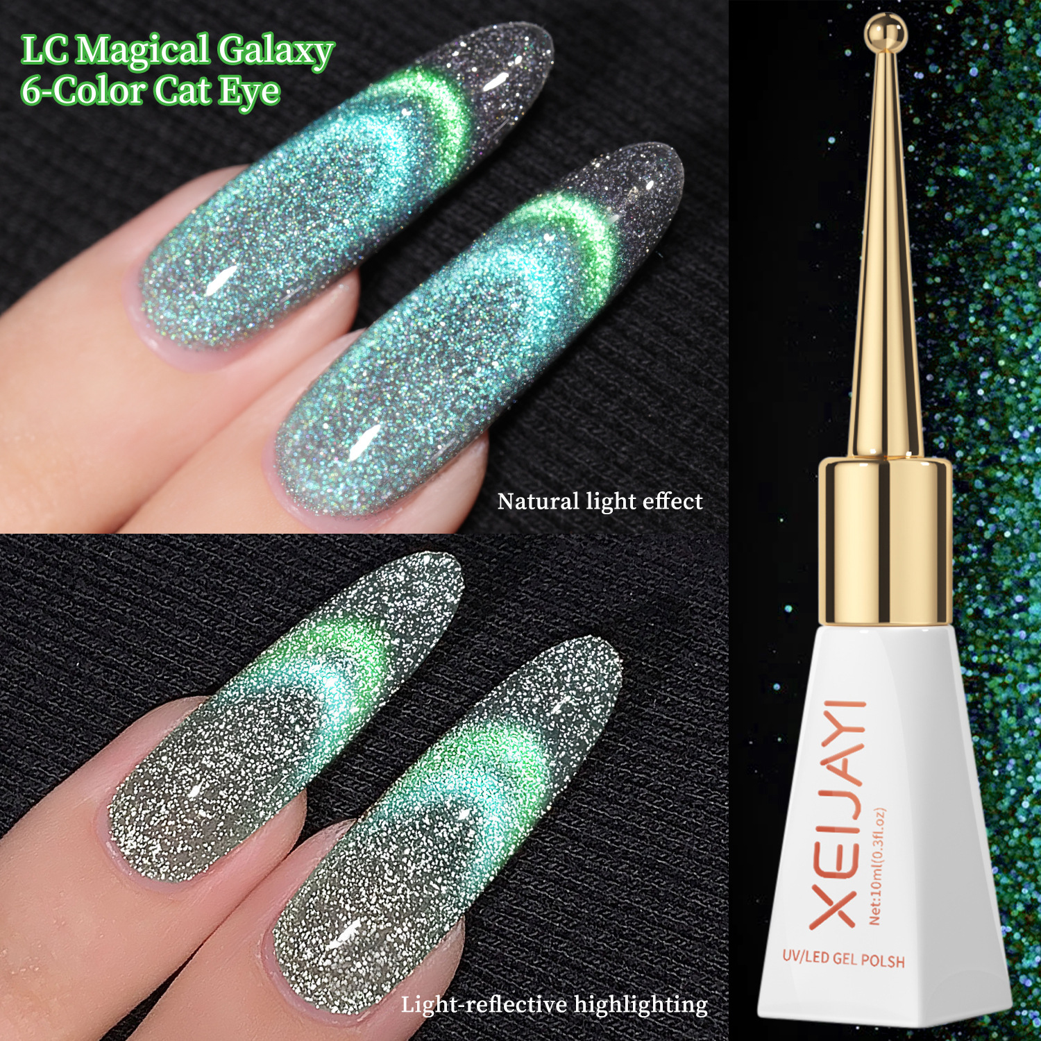 Magic Galaxy Eye Uña Gel 2025 nuevo Peacock Purple Eye Uña Gel de alta densidad