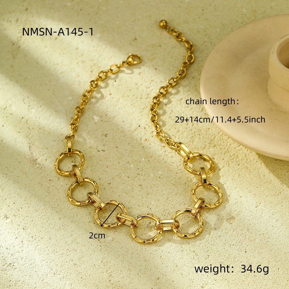 0.03µm-0.05µm Gold Plating Thickness PVD Coated Real Gold Plated 18K Gold Geometric 304 Stainless Steel Basic Simple Style Waterproof Non Tarnish Bracelets Necklace