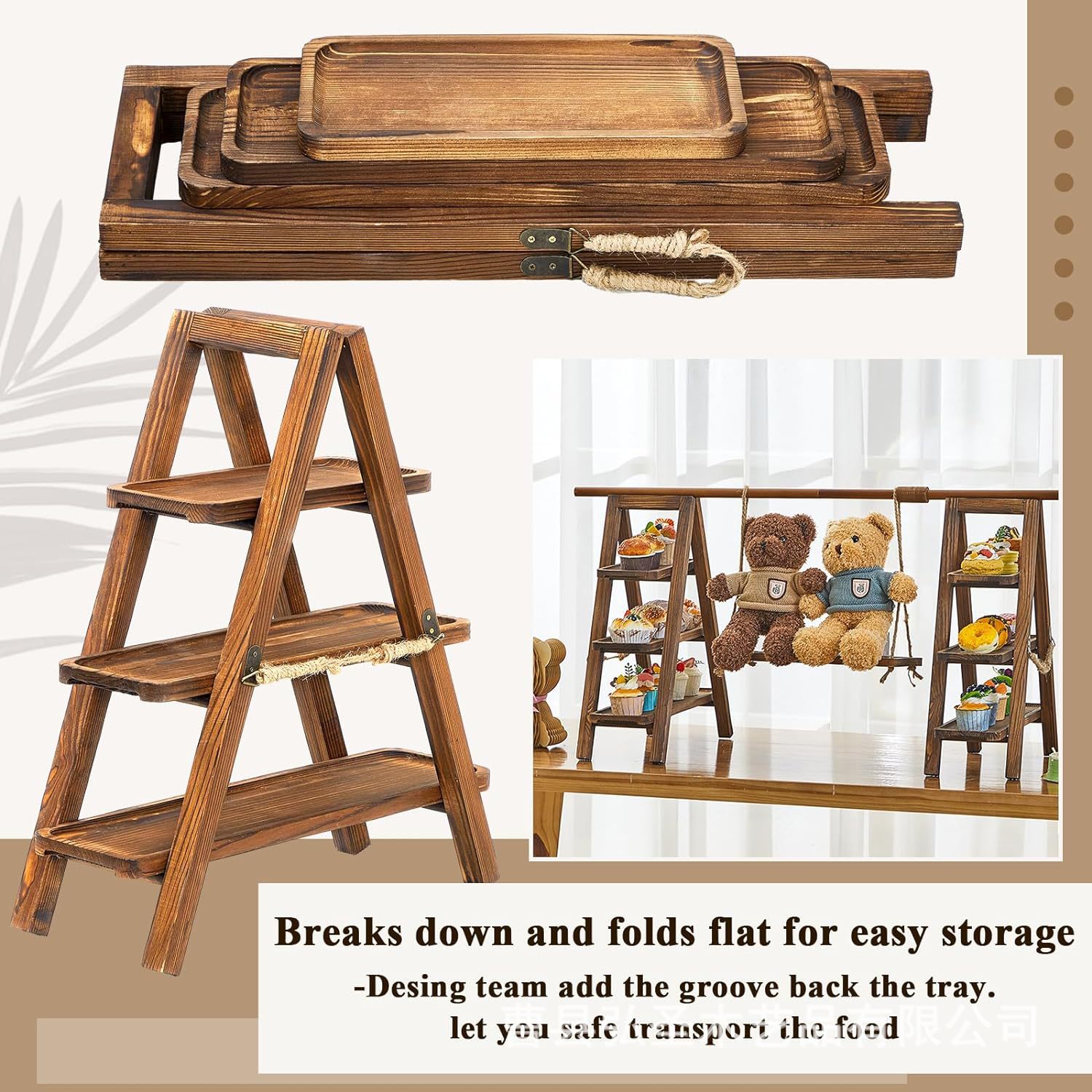 Taza de papel de madera, soporte para pasteles, soporte para exhibición de cupcakes de madera, soporte para exhibición de madera de escritorio, suministro directo de fábrica