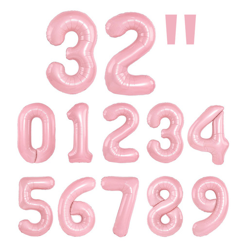 Independent packaging 32-inch US slim body Instagram Xiaohongshu birthday balloons light blue pink party decoration props