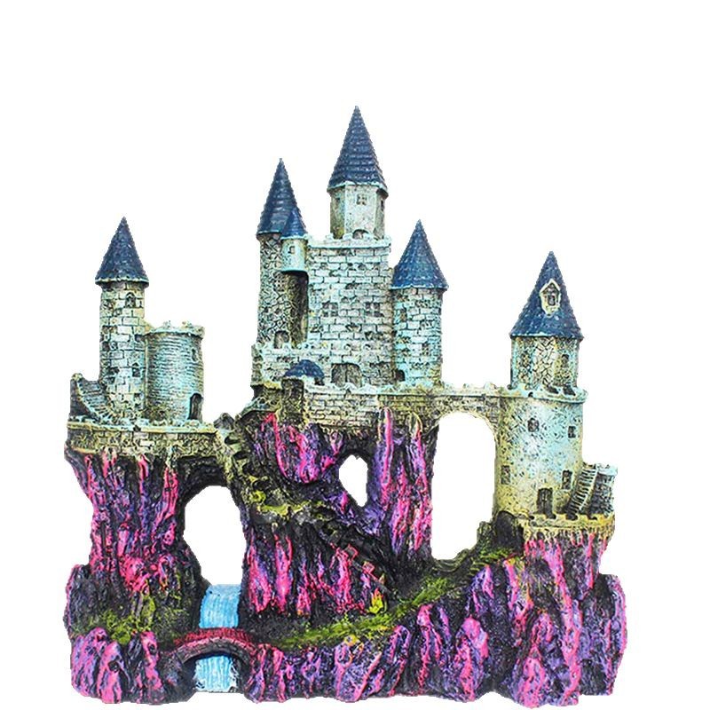 Acuario creativo decoración de pecera gran castillo casa trepadora caja de mascotas paisajismo decoración de resina casa de escape
