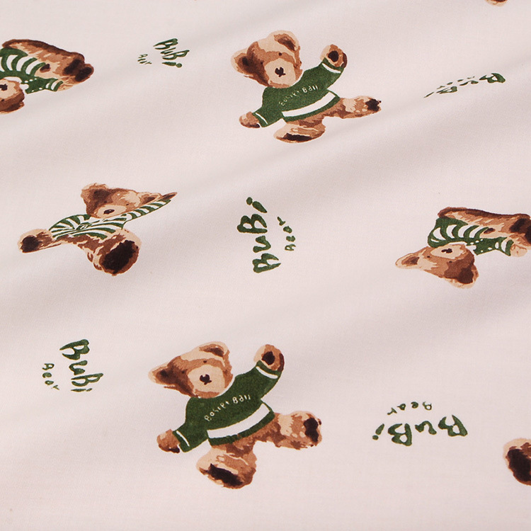 China impresión textil verde 100% algodón impresión tela infantil image 8