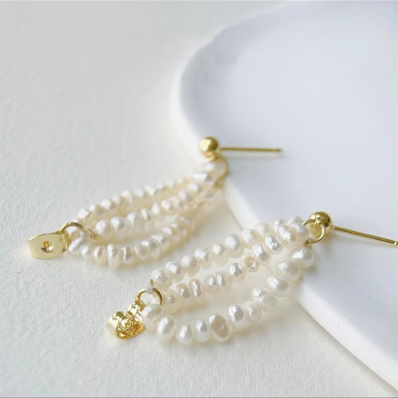 Retro Tassel Pearl Beaded Drop Earrings 1 Pair