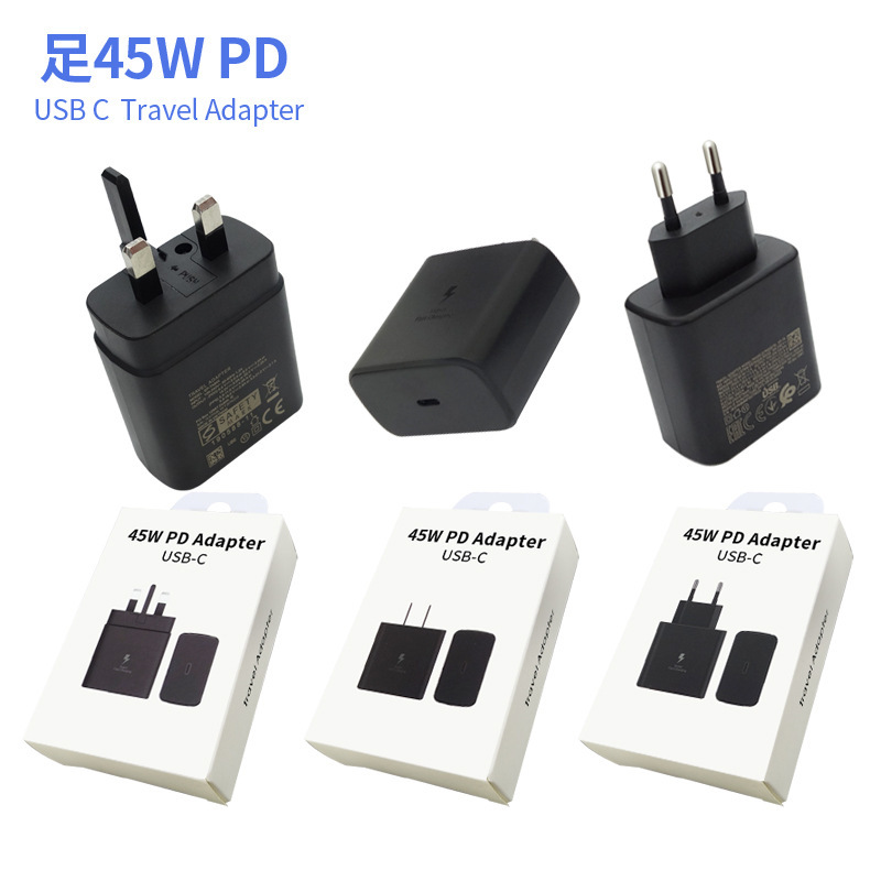 For Samsung mobile phone ultra-fast charging foot 45W mobile phone charger USB C Power Adapter 45WPD fast charging