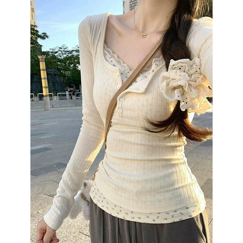 П-set elegant autumn cute brand долгий рукав, корейский стиль