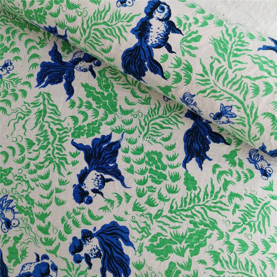 Handmade Native Cloth Koi Small Goldfish Chongming Native Cloth Handmade Fabric Handmade Dyeing Fabric Handmade DIY Fabric