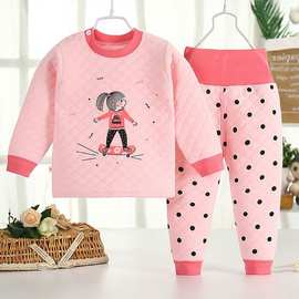 婴儿秋衣秋裤套装纯棉儿童内衣裤宝宝套头高腰护肚裤女童春秋男6