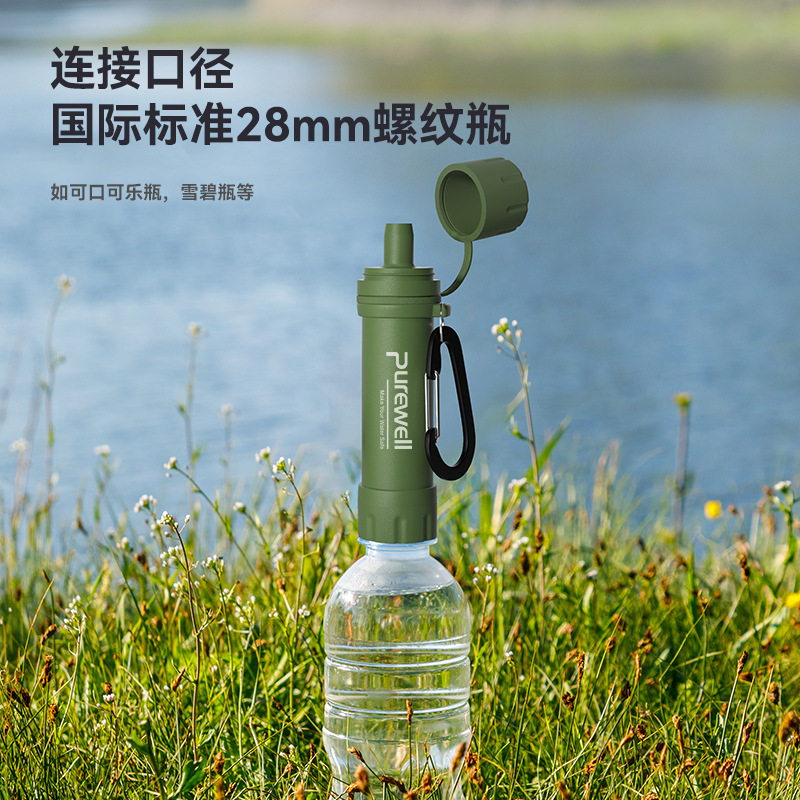 Transfronteriza amazon caliente al aire libre paja de purificación de agua de emergencia bebida directa purificador de agua paja de filtro portátil