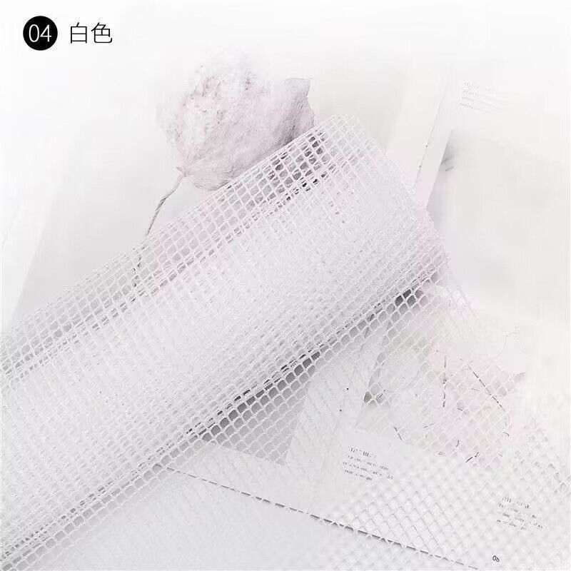 新款方格网韩式花束花艺硬纱网鲜花外层材料花店包花纱网