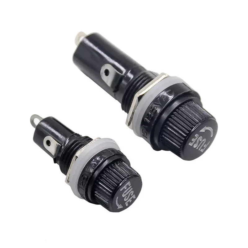 黑色FUSE 保险丝座 保险管座 5*20MM 6X30MM 玻璃管 熔断器底座低