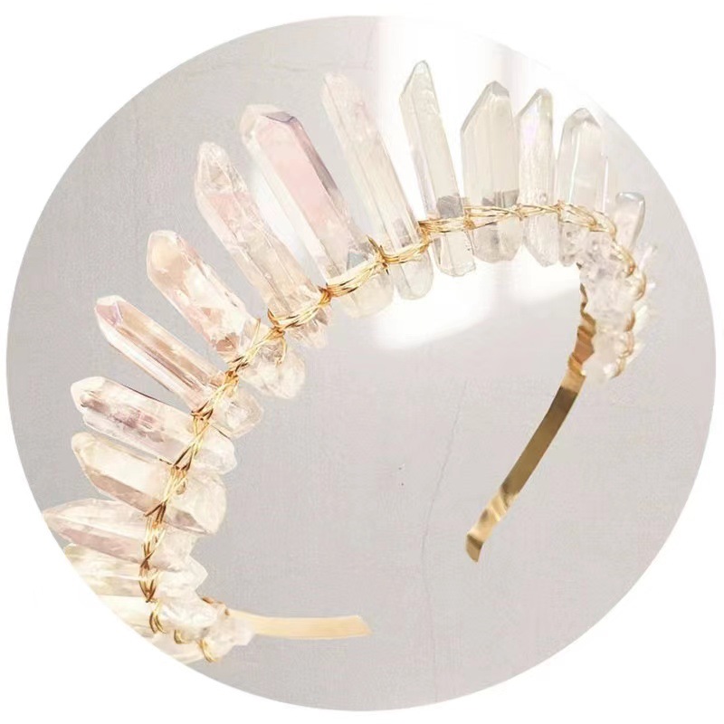 272g Weight Hair Band Hair Accessories Type 1 Piece Quantity Daily Occasion Crystal Material Geometric Pattern Women'S Gender Handmade Design Retro Style Retro Geometric Crystal Handmade Hair Band 1 Piece 25