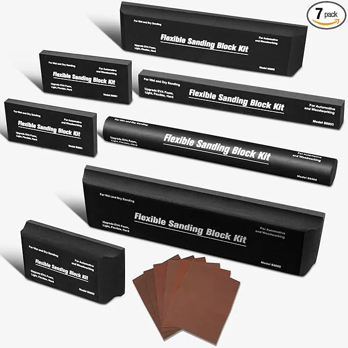 Черный шлифовальный блок из ЭВА для кузова автомобиля, гибкий комплект шлифовальных блоков из пенопласта ЭВА для влажной и сухой шлифовки