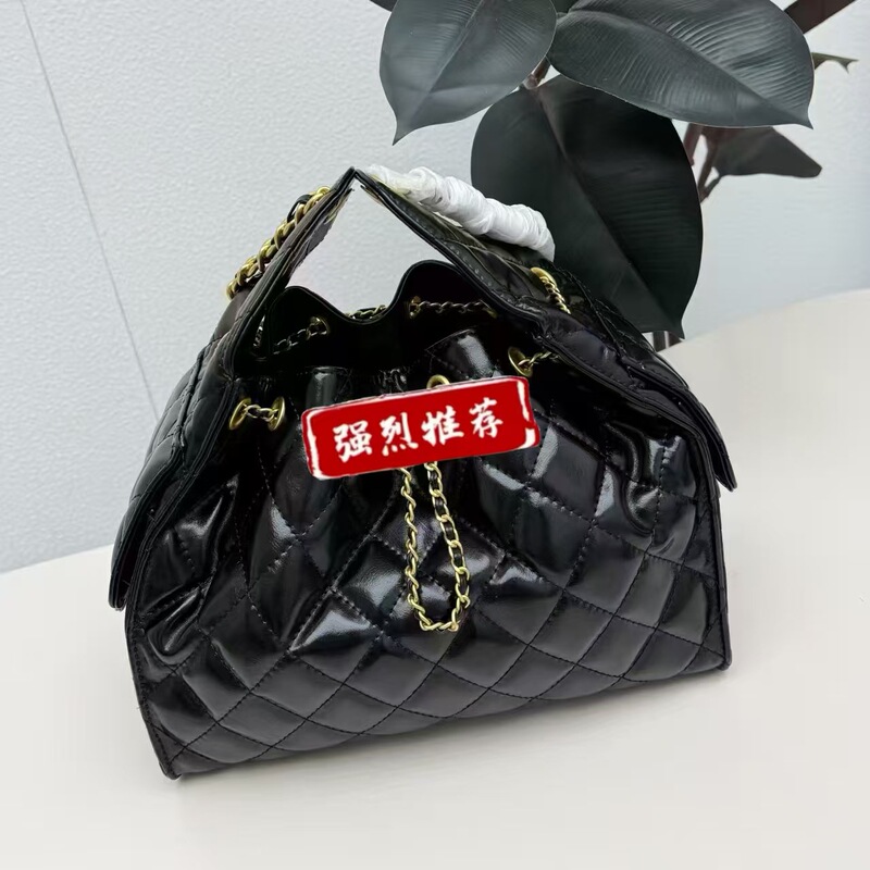 新款抽绳口袋hobo嬉皮包球纹水桶包单肩斜挎包腋下包菱格链条包|undefined