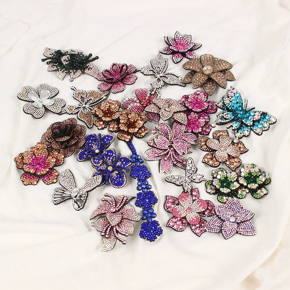 Three dimensional decorations, hair accessory, flowered, diamond encrusted, DIY