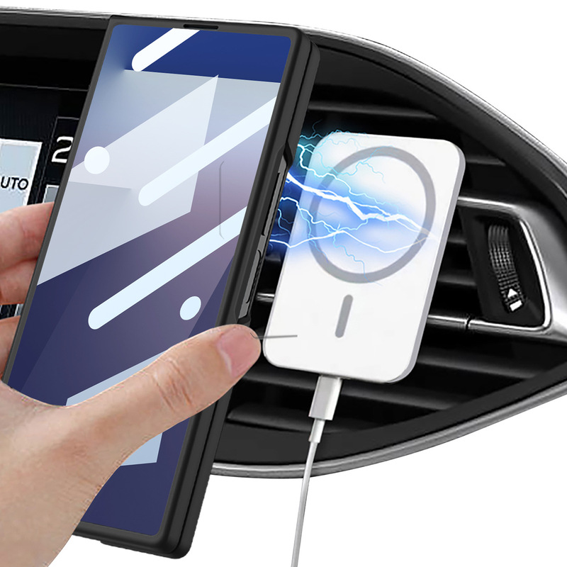 Samsung Z Fold7 携帯電話ケース、磁気ワイヤレス指紋防止充電ケース、車載折りたたみ 30% off スタックスクリーン保護カバーに適しています。|undefined