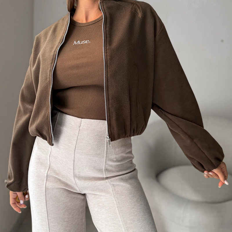 Oversized Lantern Sleeve Jacket For Women Casual Drop Shoulder Coat_voghion.com