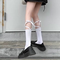 College style ins strappy socks cross calf socks leggings socks jk Korean version trendy mid-tube socks women's summer cotton socks
