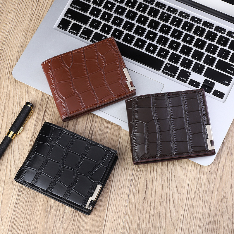 Foreign Trade New Men's Wallet Small Wallet Fashion Business Crocodile Coin Purse Multi-Card Large Capacity Coin Bag