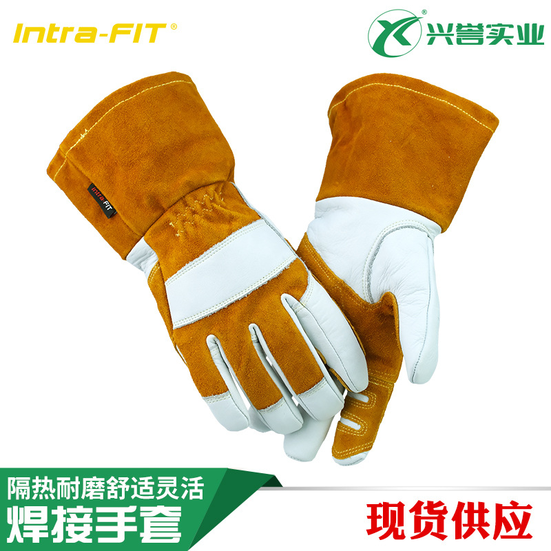 牛皮MIG焊接手套隔热耐磨EN388-2132X,EN407-413X4X,EN12477A型