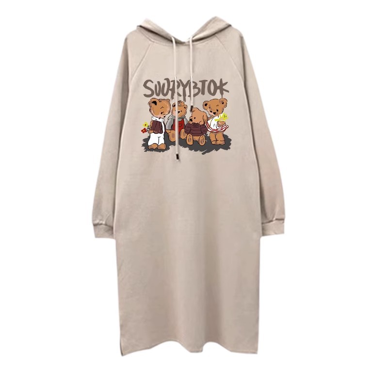 2025년 신상 임산부복 봄복 투피스 슈트 패셔너블 후드 레이지 가을 겨울 두꺼워진 스웨터 스커트