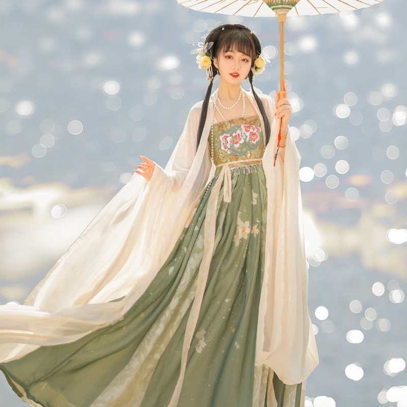 green emerald velvet dress Sakkas Marigold Embroidered Fairy Dress