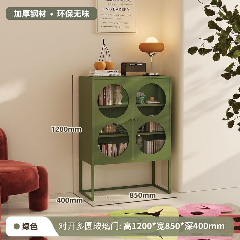 铁艺餐边柜铁艺收纳柜多巴胺铁皮柜客厅展示柜酒柜茶手办柜斗柜|undefined