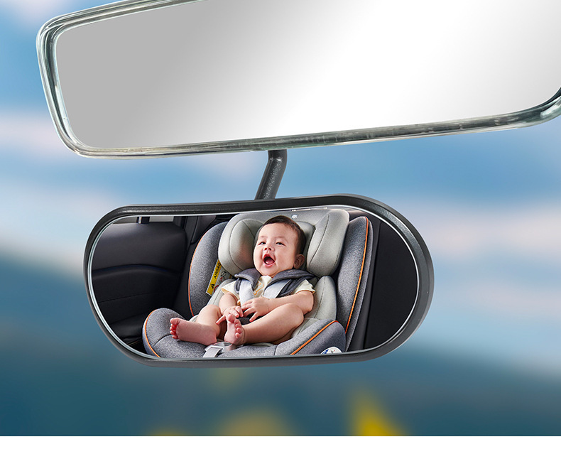 Baby Observation Reversing Large Field of View Auxiliary Mirror in the Car, Car Interior Rearview Mirror, Extra Large Wide-Angle Adhesive Type