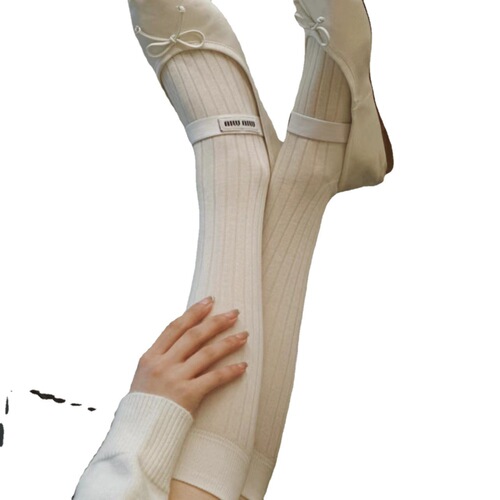 Korean calf socks vertical stack stack socks black and white thin spring and summer over-the-knee socks Japanese cross-border breathable sweat-absorbent