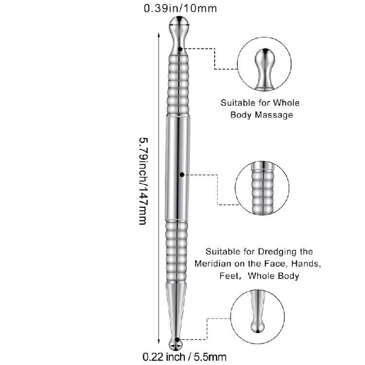 ステンレスの穴をあけて筋の棒の目の顔の経絡のツボの足の底を打って穴をつけて筆のマッサージ板の双頭のマッサージの棒をつけます。