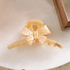 Accessory, design universal crab pin with bow, hairgrip, shark, Korean style, trend of season