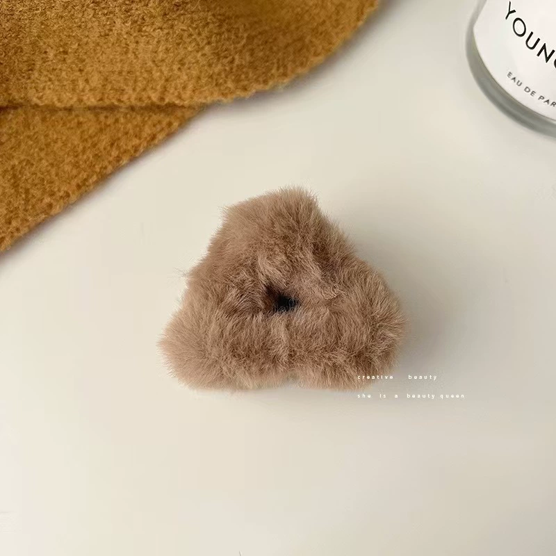 Плюшевая заколка-краб, корейский стиль, искусственный мех, длина 8–14 см