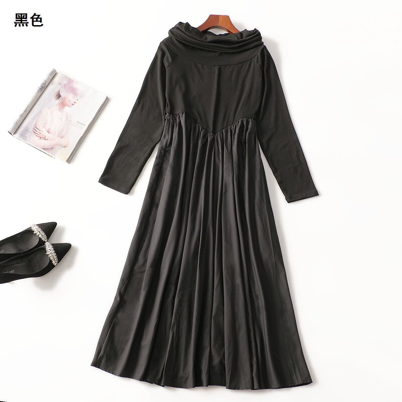 412010 Autumn Long-Sleeve Extended Dress Shenzhen Mingwei Wholesale Quality Women's Clothing Clearance Sale