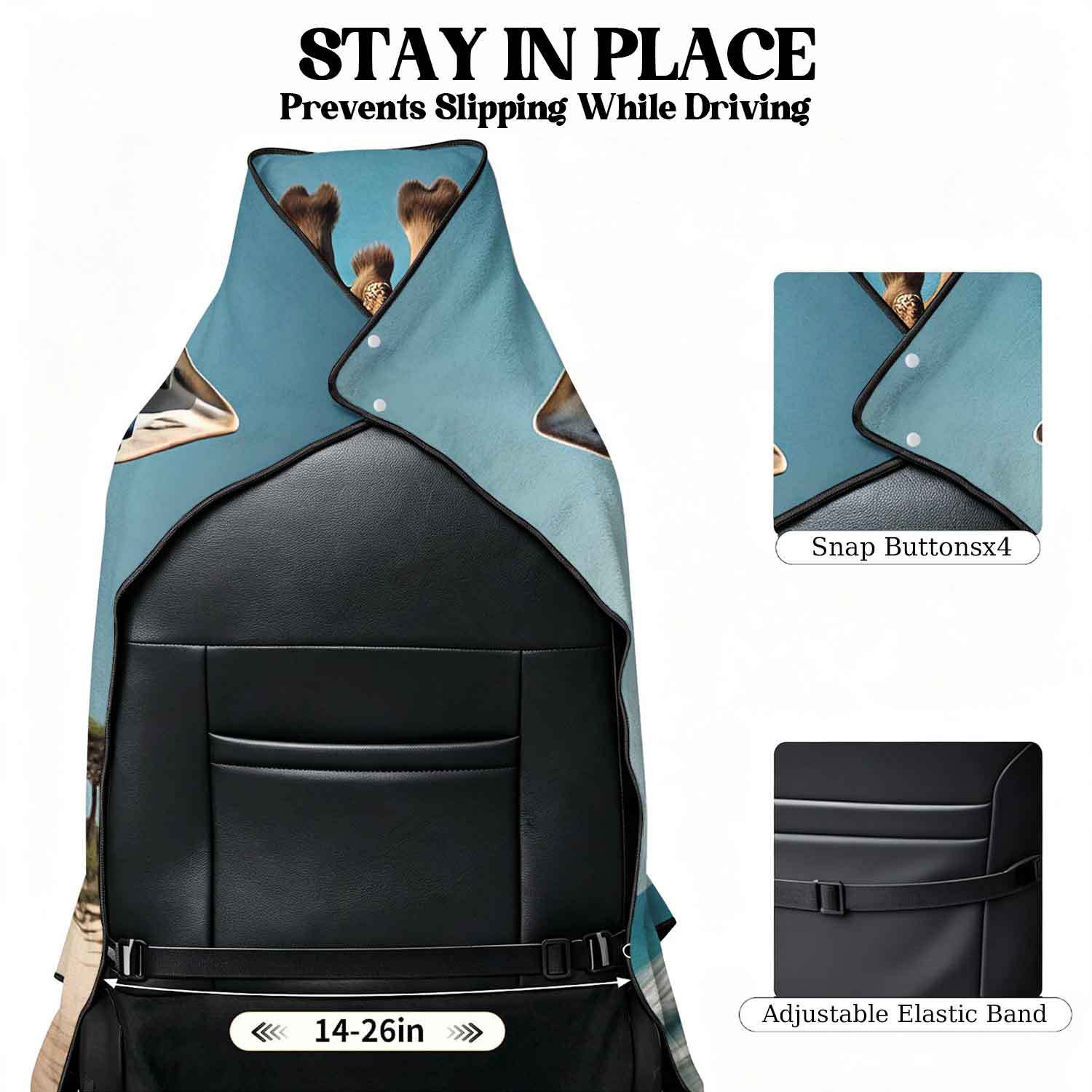 2-piece dual-use car seat cover, ultra-fine fiber, can be used as a beach towel, printed car protective seat cover 13