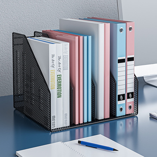 Metal File Rack Desk Bookshelf File Frame Desktop Folder Storage Box Office Supplies Daquan