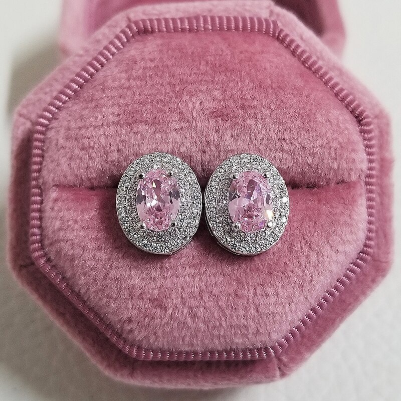 Fashion Heart Shape Copper Inlay Zircon Ear Studs 1 Piece