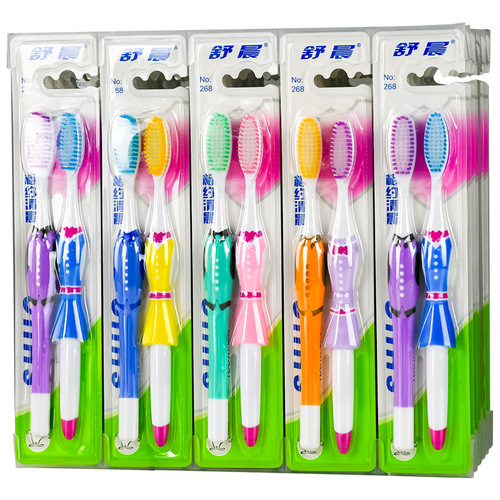 Provide wholesale supply of Shuchen couple's creative toothbrush, born as a pair, soft-bristled toothbrush