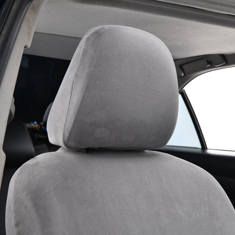 Car Headrest Case Thickened Universal Elastic Velvet Headrest Protective Cover Full Envelope Simple Installation Dust-proof Cap