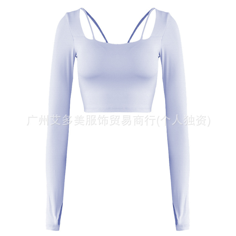 alo瑜伽服秋季新款透气一体式胸垫健身服运动户外训练美背上衣|undefined