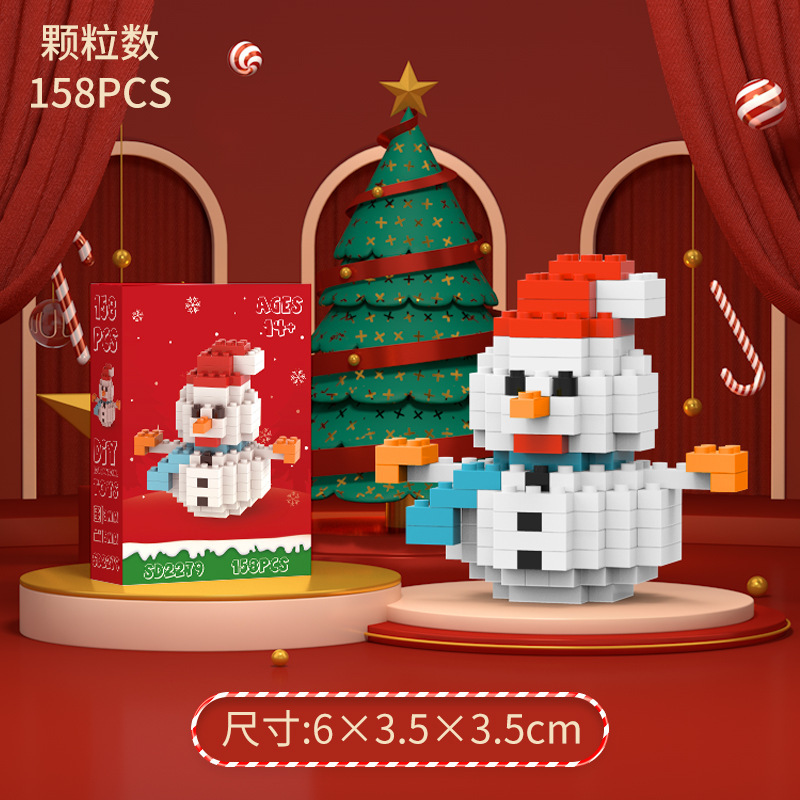 Comercio exterior transfronterizo al por mayor regalo de Navidad micropartículas bloques de construcción de diamantes rompecabezas juguetes de montaje árbol de Navidad Papá Noel image 14