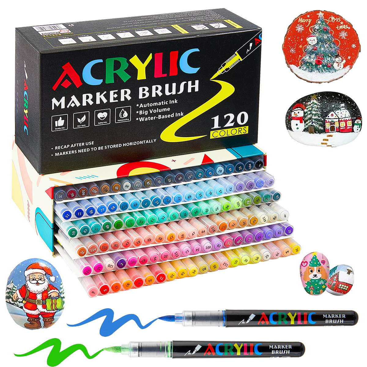 Cross-Border Soft-Tip Liquid Acrylic Marker Pens for Children's Art, Hand-Drawn Coloring Pens, Graffiti, Layerable Colors, Journal Coloring